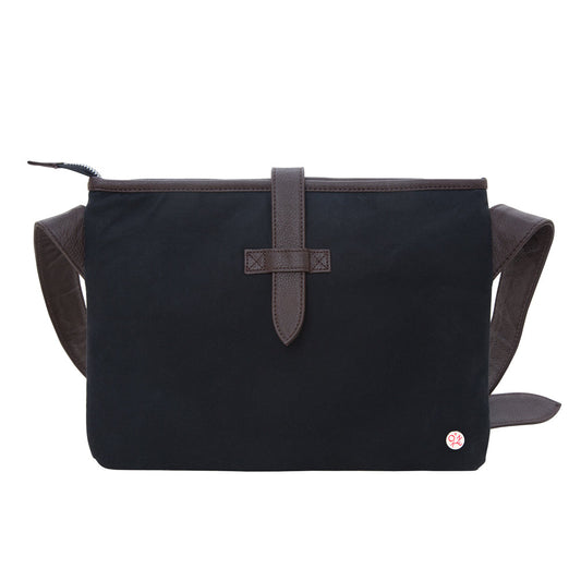 Waxed Sterling Shoulder Bag Black - Manhattan Portage
