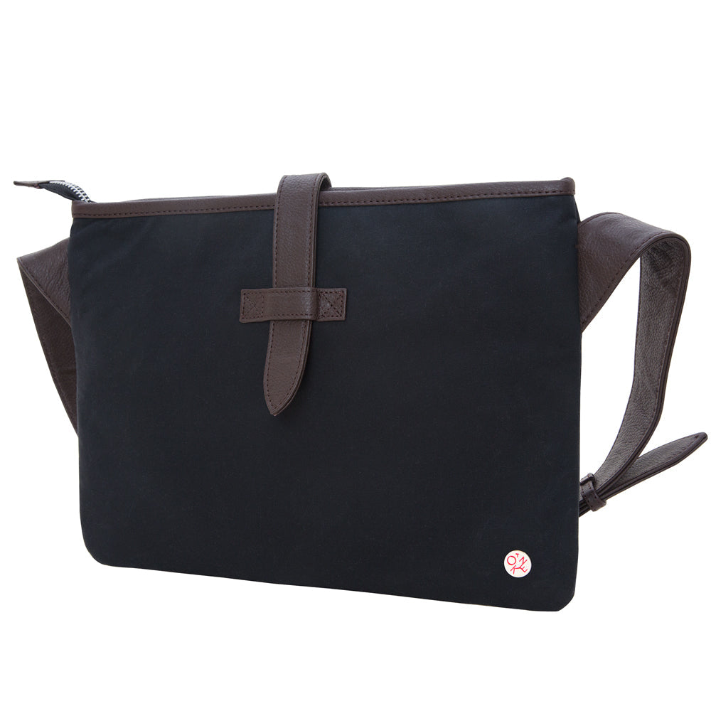 Waxed Sterling Shoulder Bag Black - Manhattan Portage