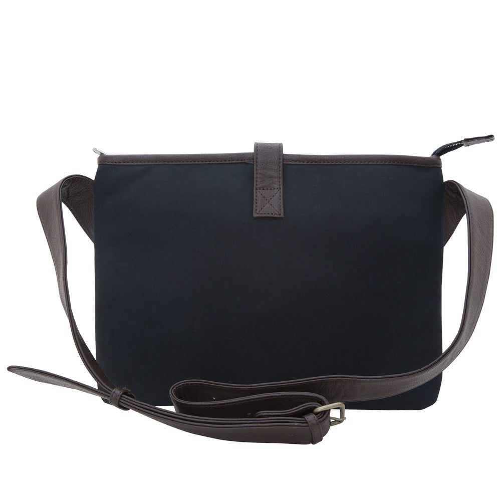 Waxed Sterling Shoulder Bag Black - Manhattan Portage