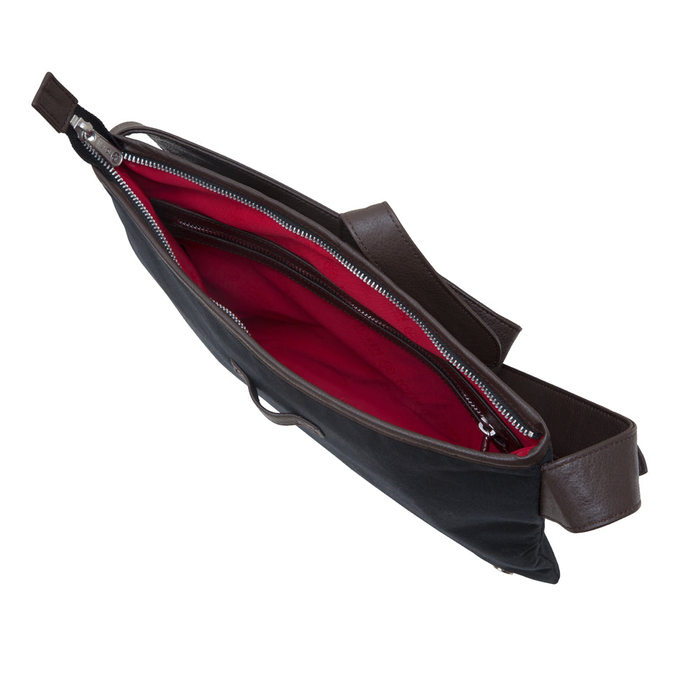 Waxed Sterling Shoulder Bag Black - Manhattan Portage