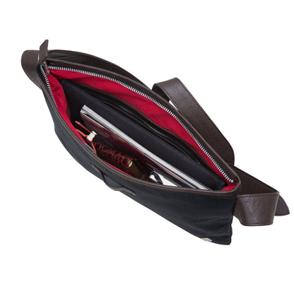 Waxed Sterling Shoulder Bag Black - Manhattan Portage