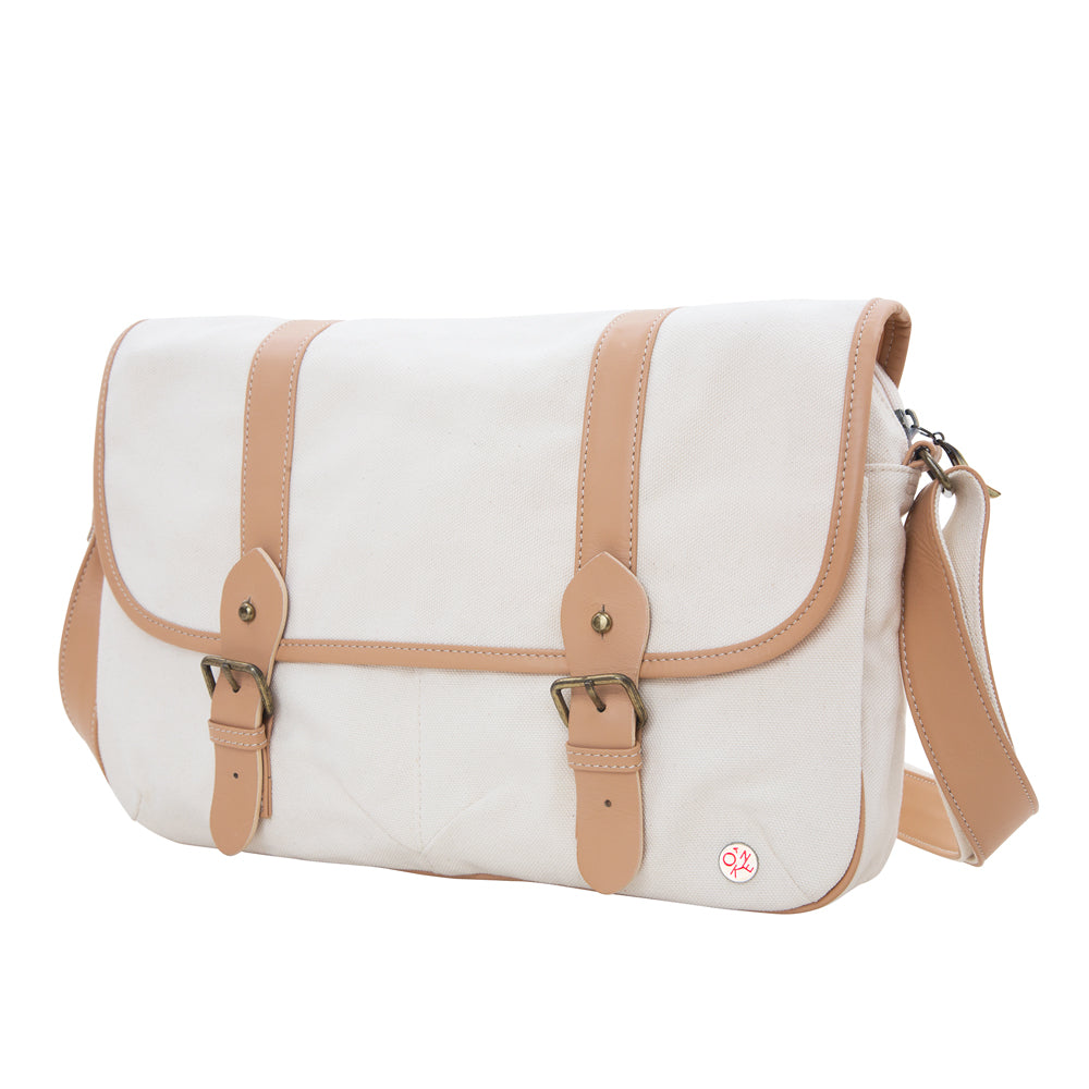 Ft. Greene Organic Shoulder Bag (L) Beige - Manhattan Portage